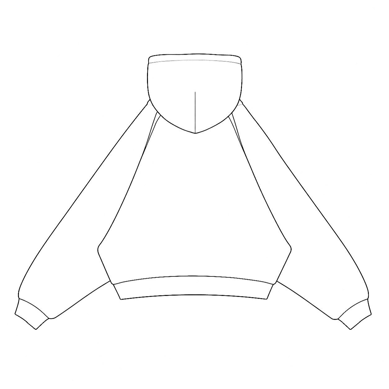 Cropped Zip-Up Sweatshirt, back view