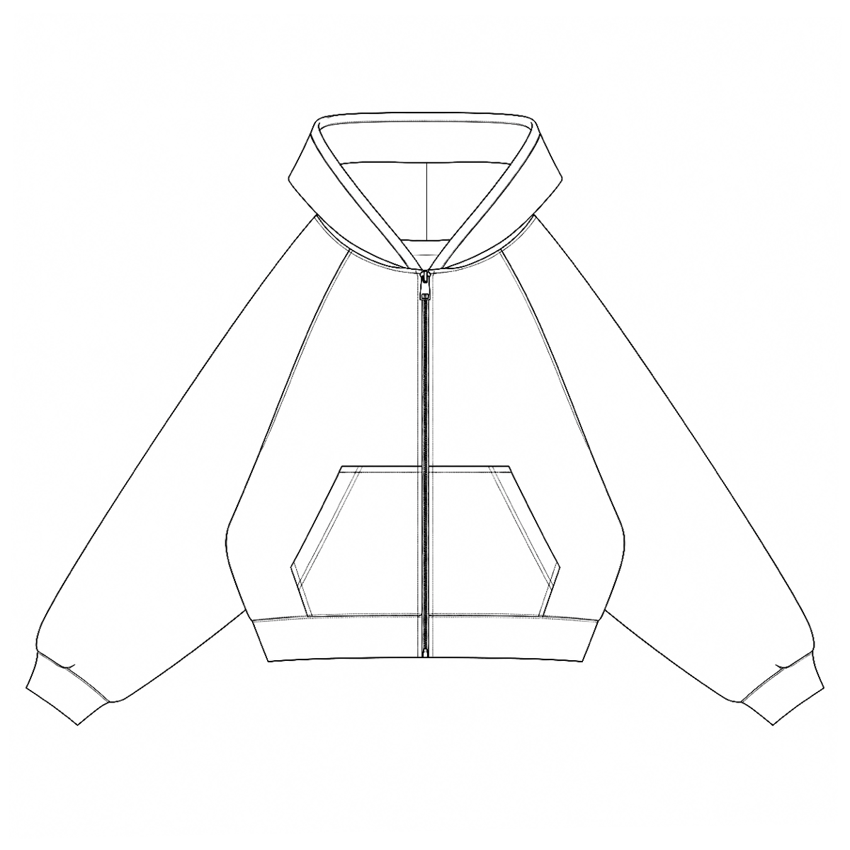 Cropped Zip-Up Sweatshirt