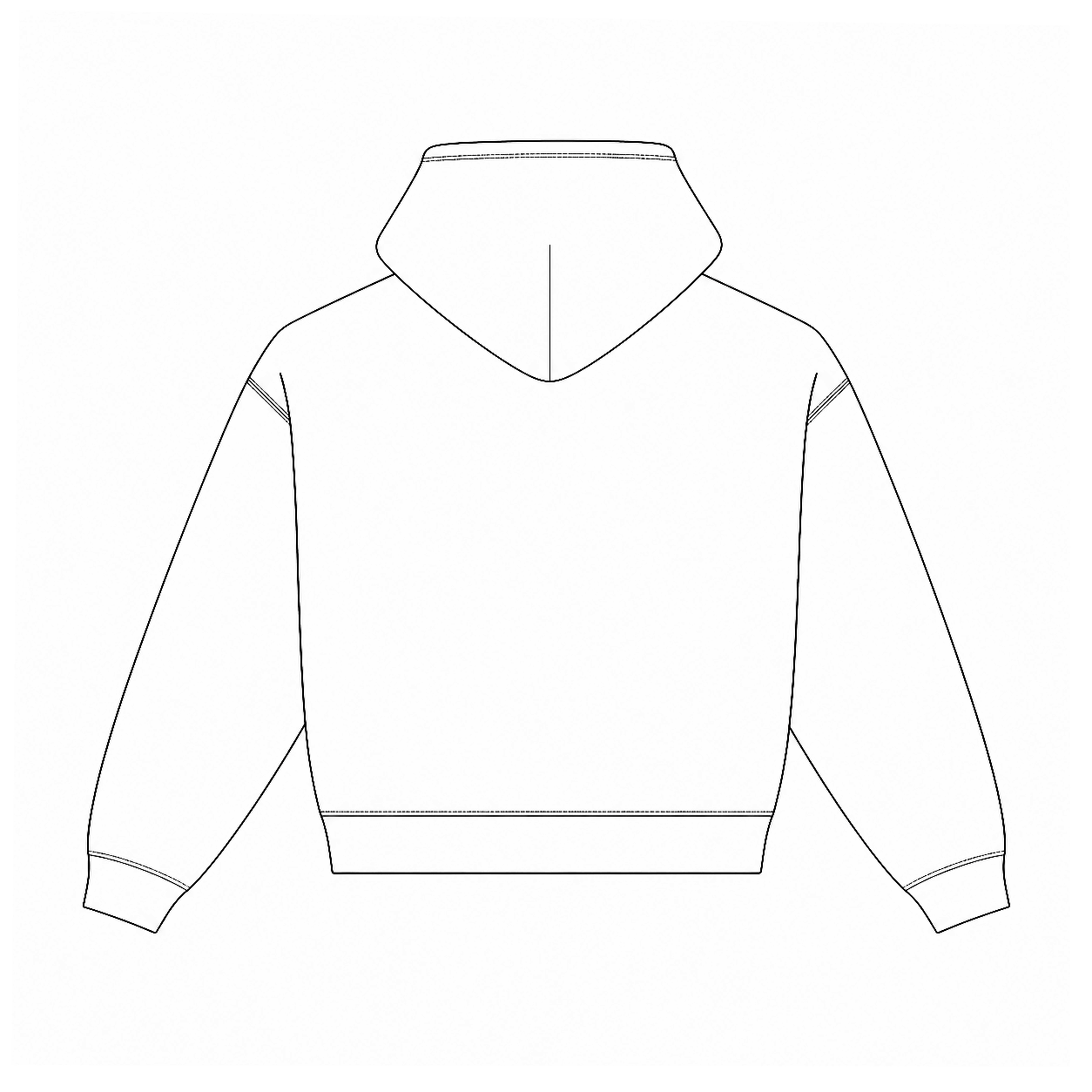 Standard Hooded Sweatshirt, back view