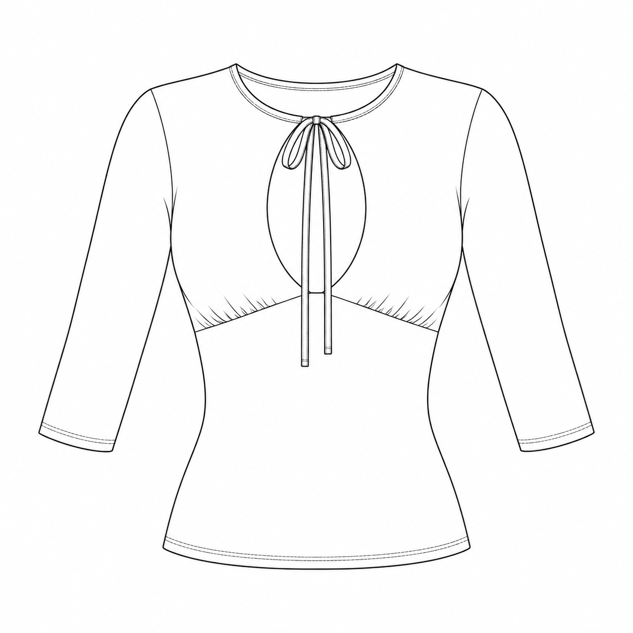 Keyhole 3/4 Sleeve Top