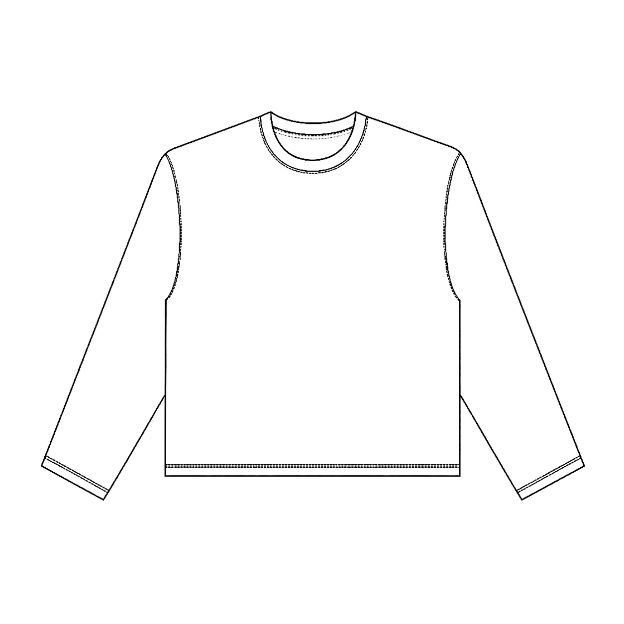Wide Arm Cropped Long Sleeve Shirt